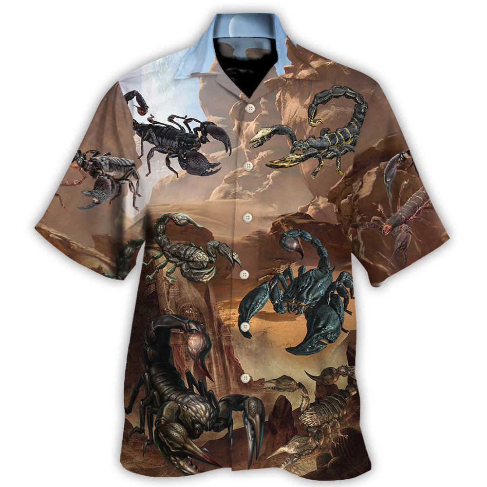 Scorpion Style With Mountain Behind - Hawaiian Shirt