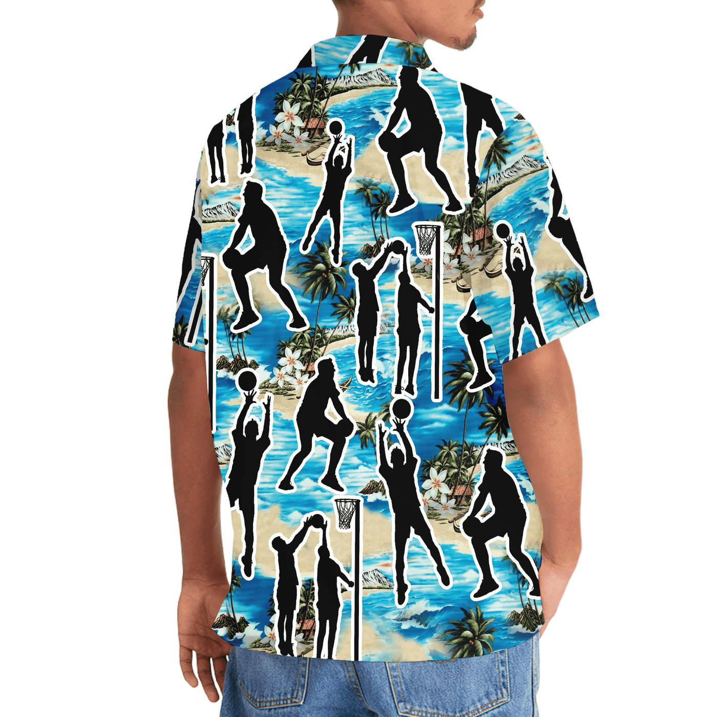 Blue Netball Beach Hawaiian Shirt