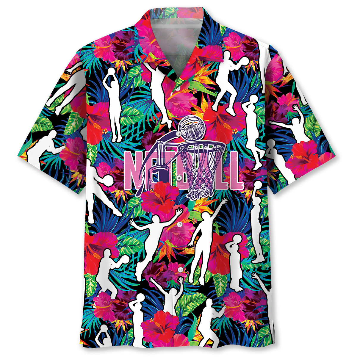Colorful Netball Tropical Hawaiian Shirt