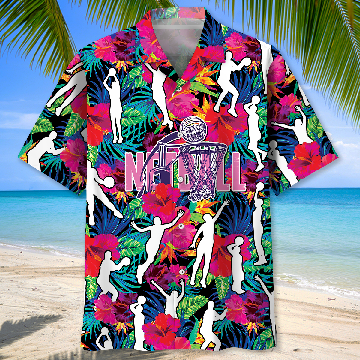 Colorful Netball Tropical Hawaiian Shirt