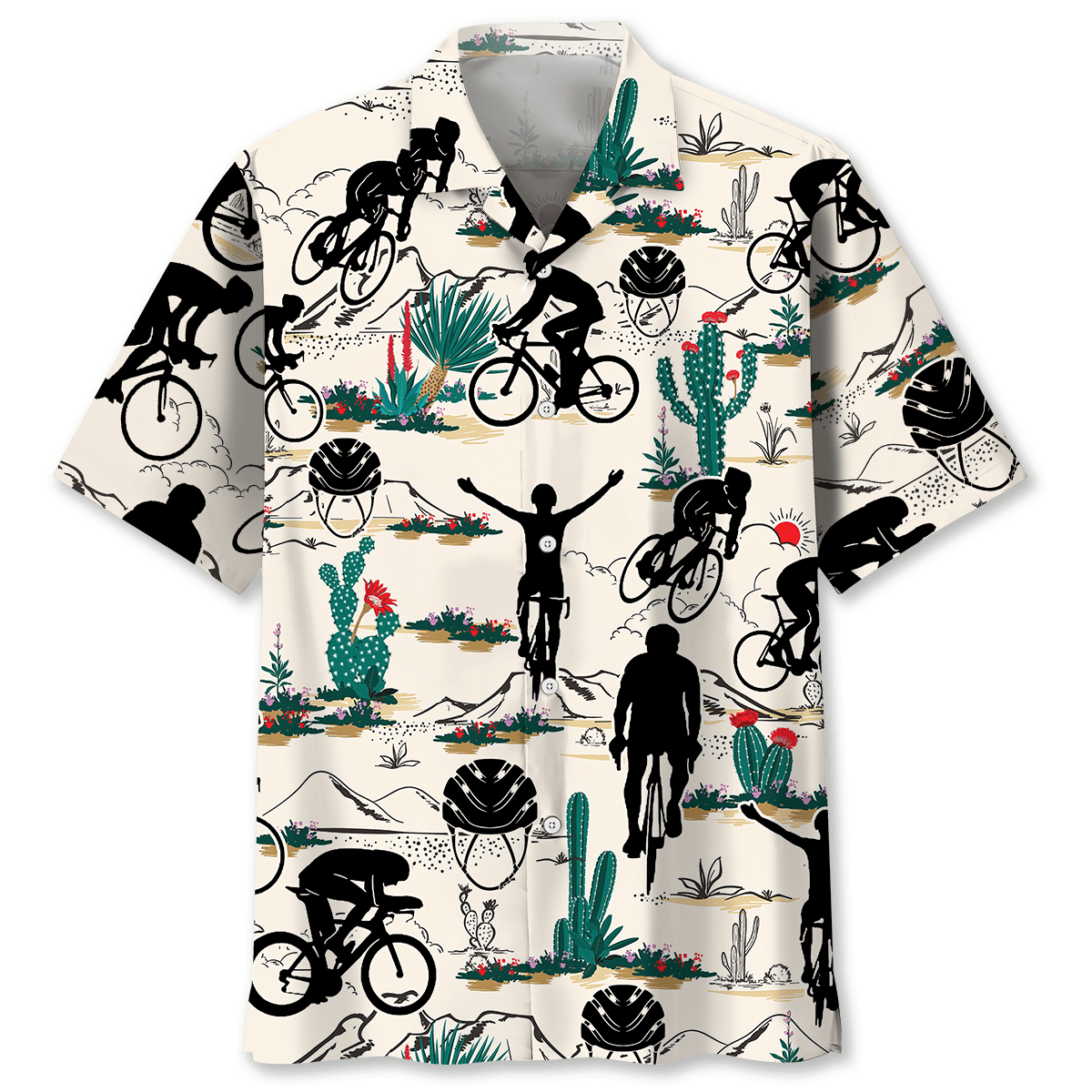 Desert Gravel Cycling Hawaiian Shirt