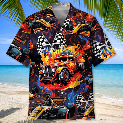 Drag Racing Hot Rod Motorsport Hawaiian Shirt