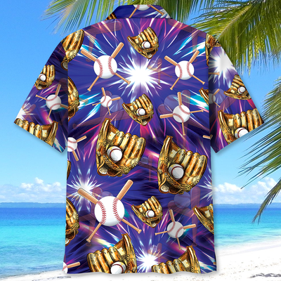 Purple Baseball Gloves Hawaiian Shirt