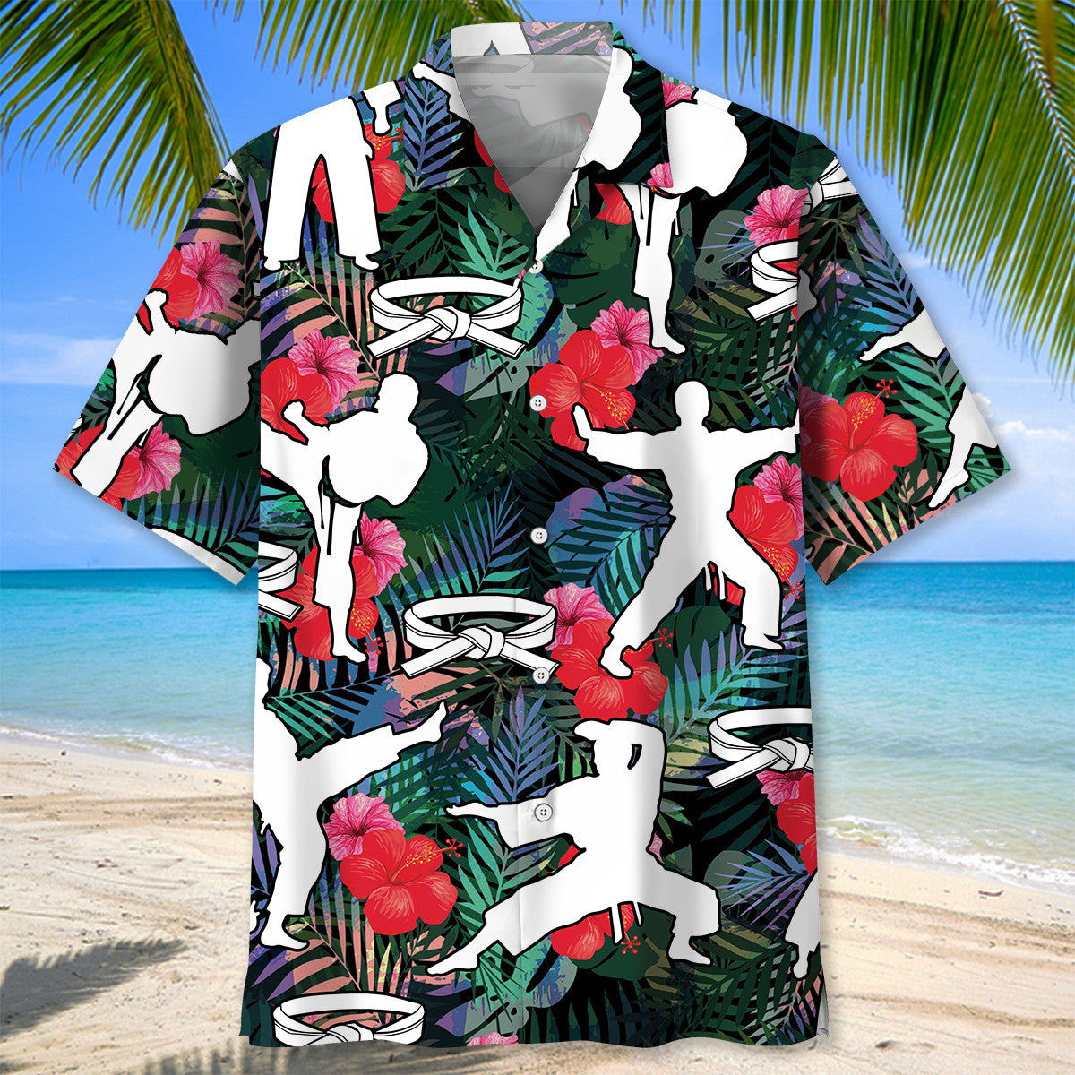 Karate Tropical Flower Hawaiian Shirt