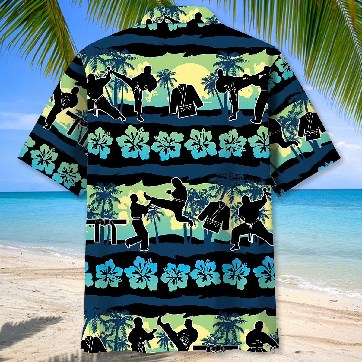 Karate Tropical Flower Beach Hawaiian Shirt