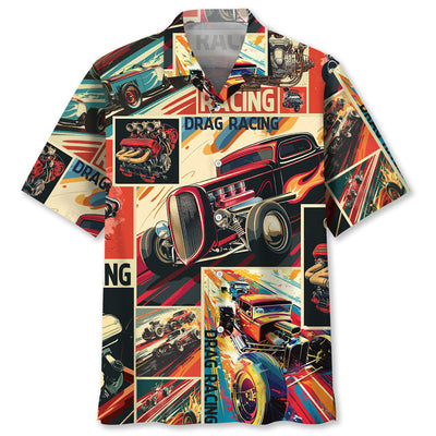 Drag Racing Retro Magazine Hawaiian Shirt