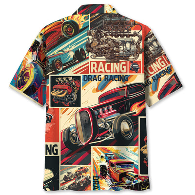 Drag Racing Retro Magazine Hawaiian Shirt