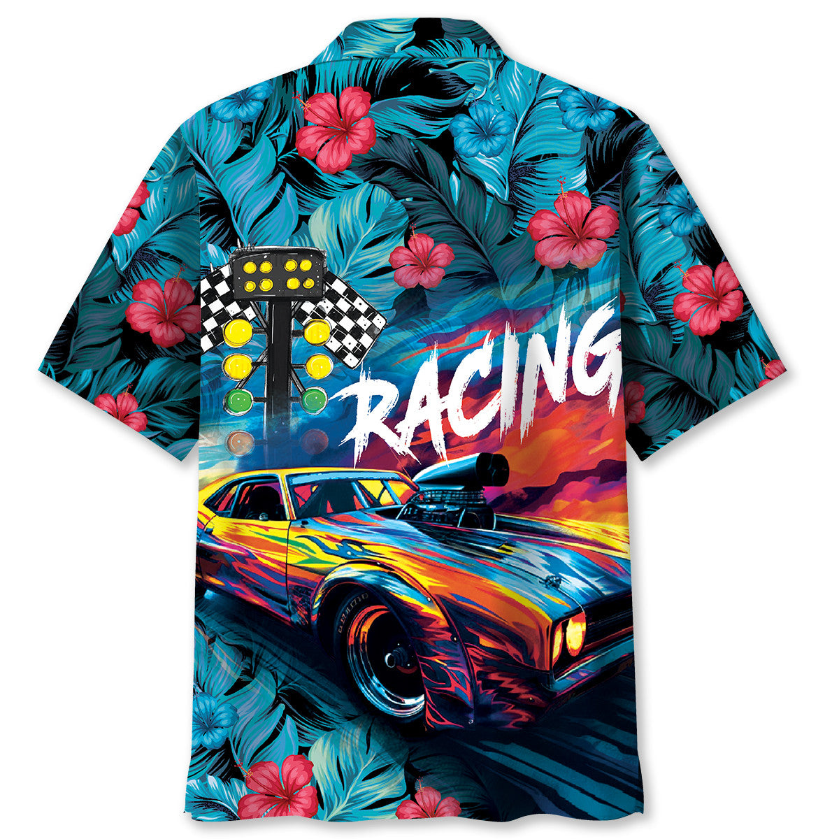 Drag Racing Tropical Hawaiian Shirt