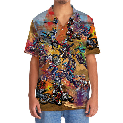 Dirt Bike Vintage Art Hawaiian Shirt