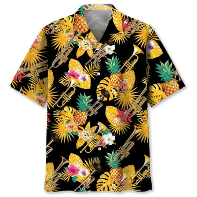 Trumpet Yellow Tropical Hawaiian Shirt