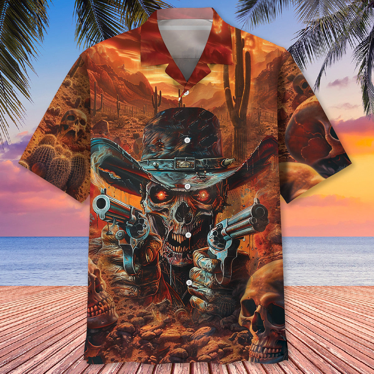 Cowboy Skull Chefiff Hawaiian Shirt