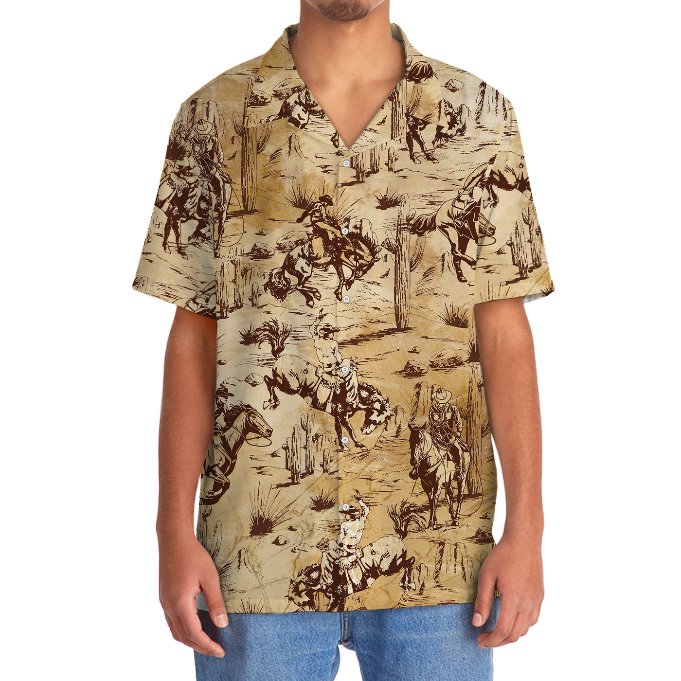 Cowboy Riding Horse Hawaiian Shirt