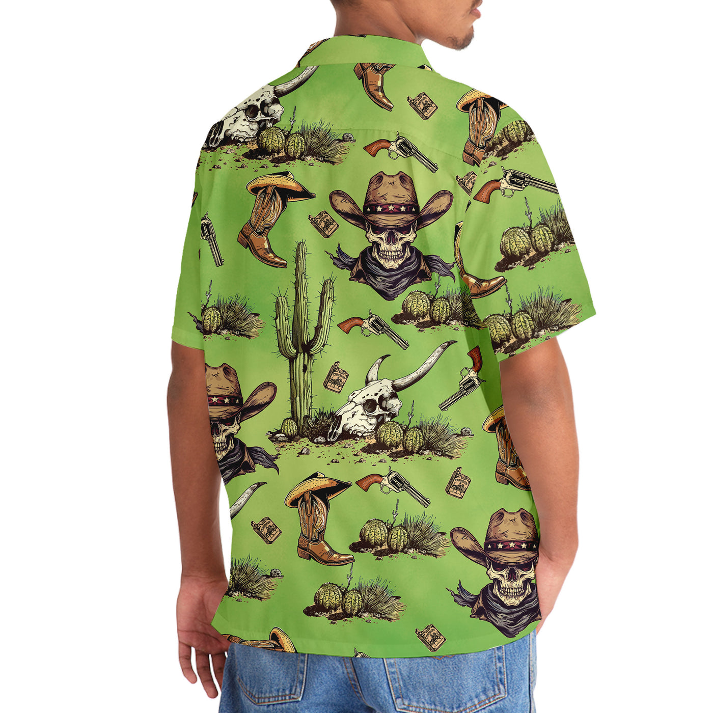 Cowboy Skull Cactus Hawaiian Shirt