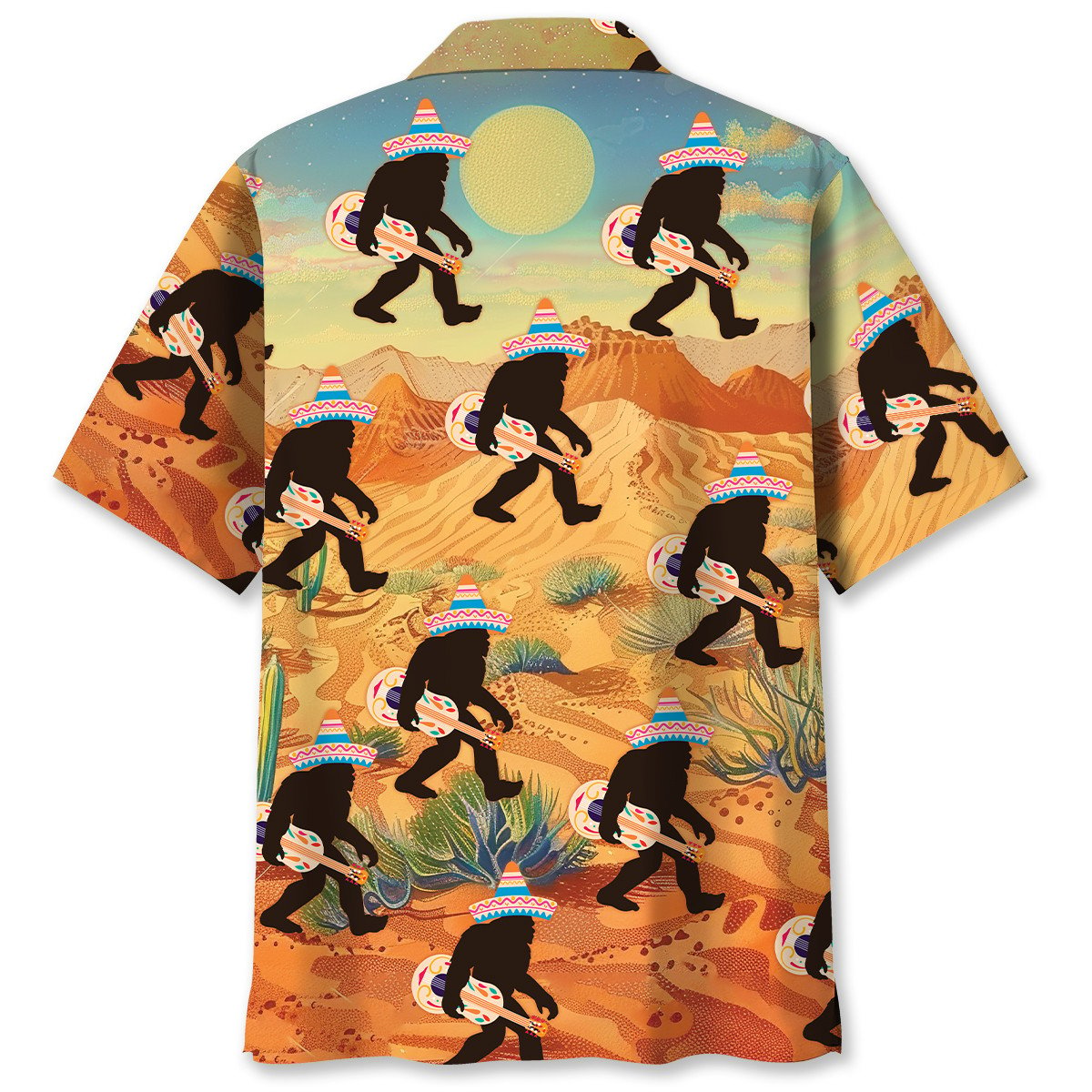 Bigfoot Sasquatch Poncho Desert Hawaiian Shirt