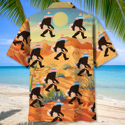 Bigfoot Sasquatch Poncho Desert Hawaiian Shirt