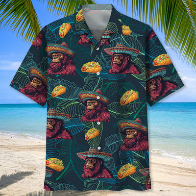 Bigfoot Sasquatch Poncho Tacos Hawaiian Shirt
