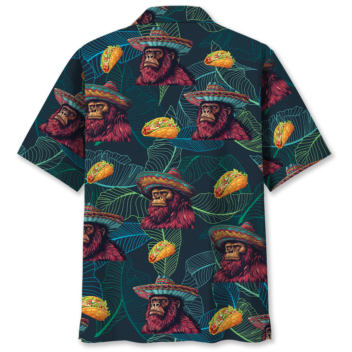 Bigfoot Sasquatch Poncho Tacos Hawaiian Shirt