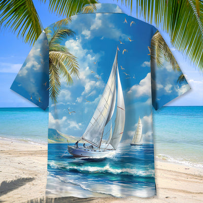 Tranquil Sailboat Vintage Hawaiian Shirt