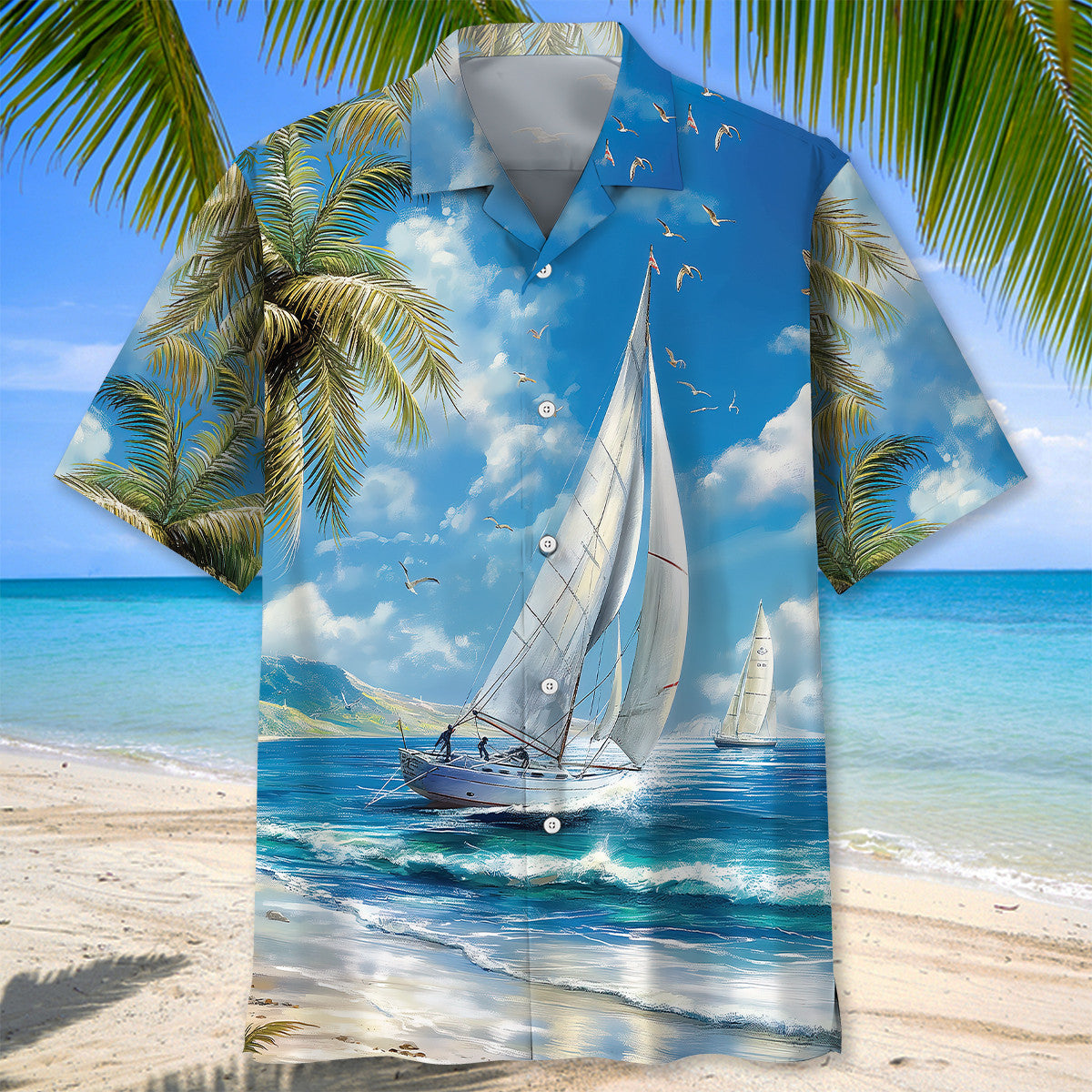 Tranquil Sailboat Vintage Hawaiian Shirt