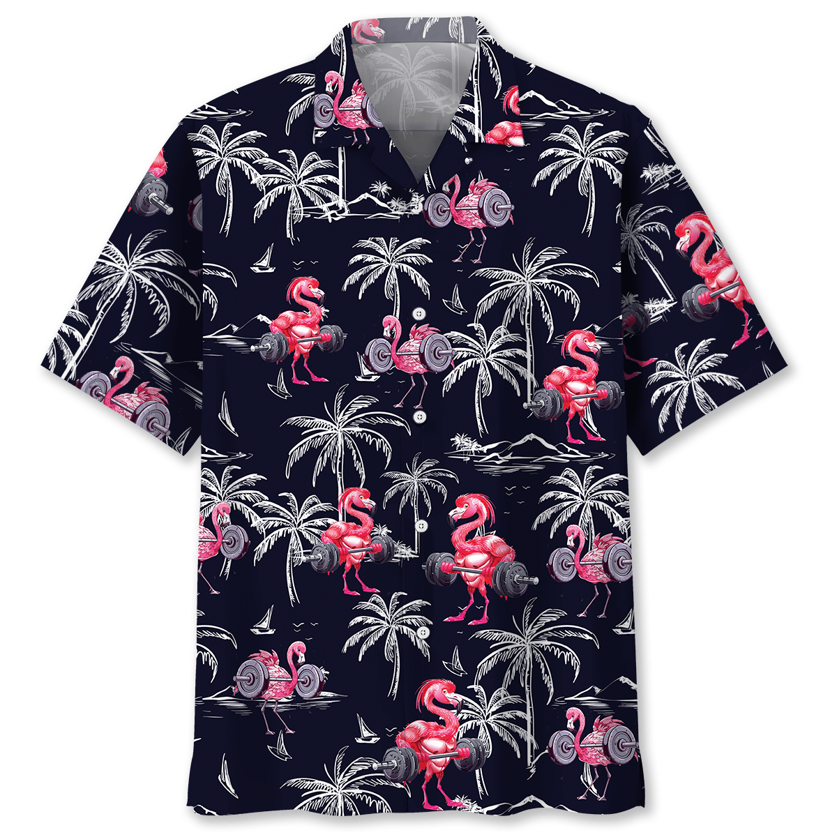 Funny Flamingo Gym Hawaiian Shirt