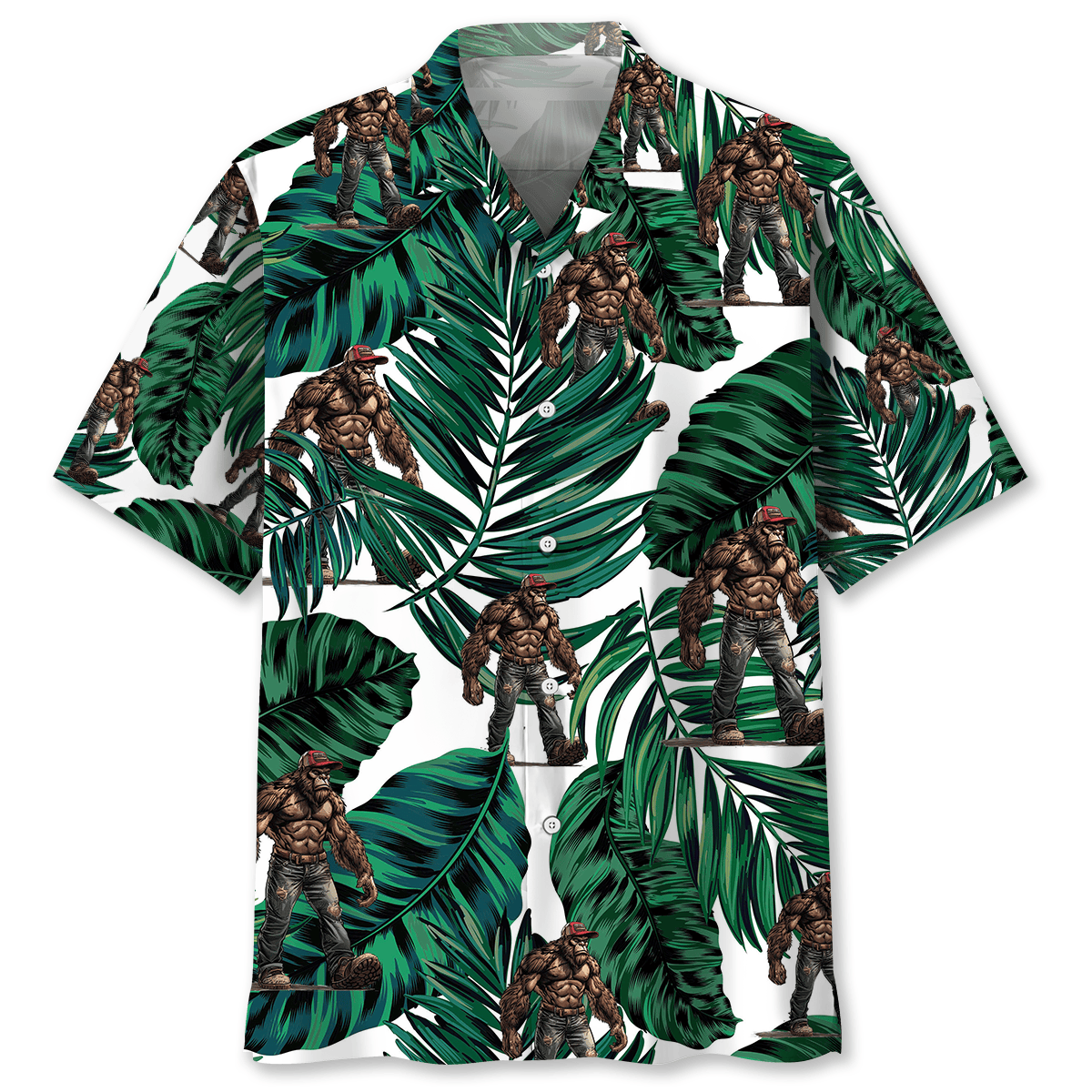 Trucker Bigfoot Hawaiian Shirt