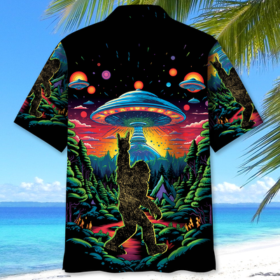 Alien Bigfoot Hawaiian Shirt