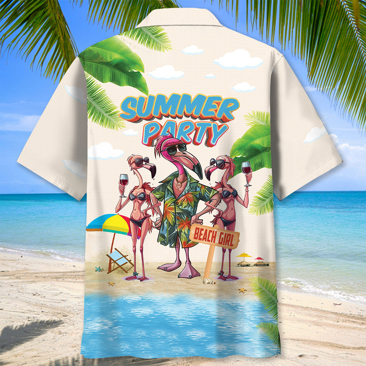 Summer Party Flamingo Hawaiian Shirt