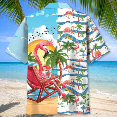 Summer Vacation Flamingo Hawaiian Shirt