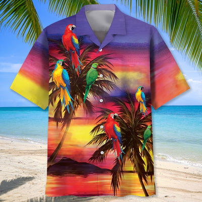 Parrot Sunset Beach Hawaiian Shirt