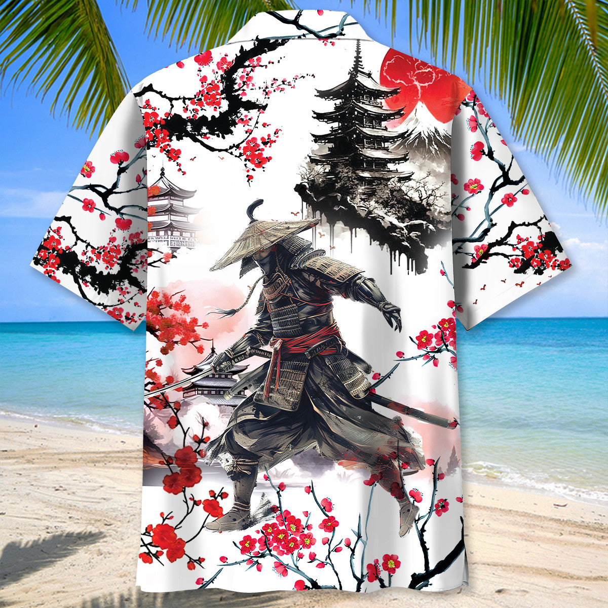 Cherry Blossom Samurai Hawaiian Shirt