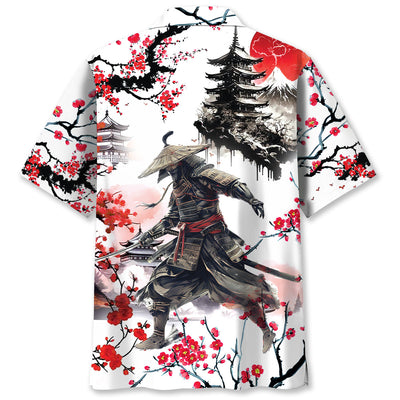 Cherry Blossom Samurai Hawaiian Shirt