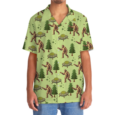 Funny Bigfoot UFO Hawaiian Shirt