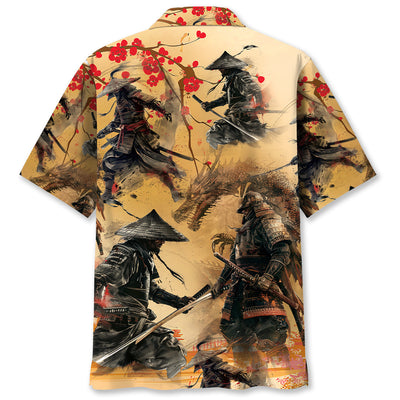 Samurai Under The Moonlight Hawaiian Shirt