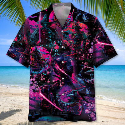 Samurai Neon Art Hawaiian Shirt