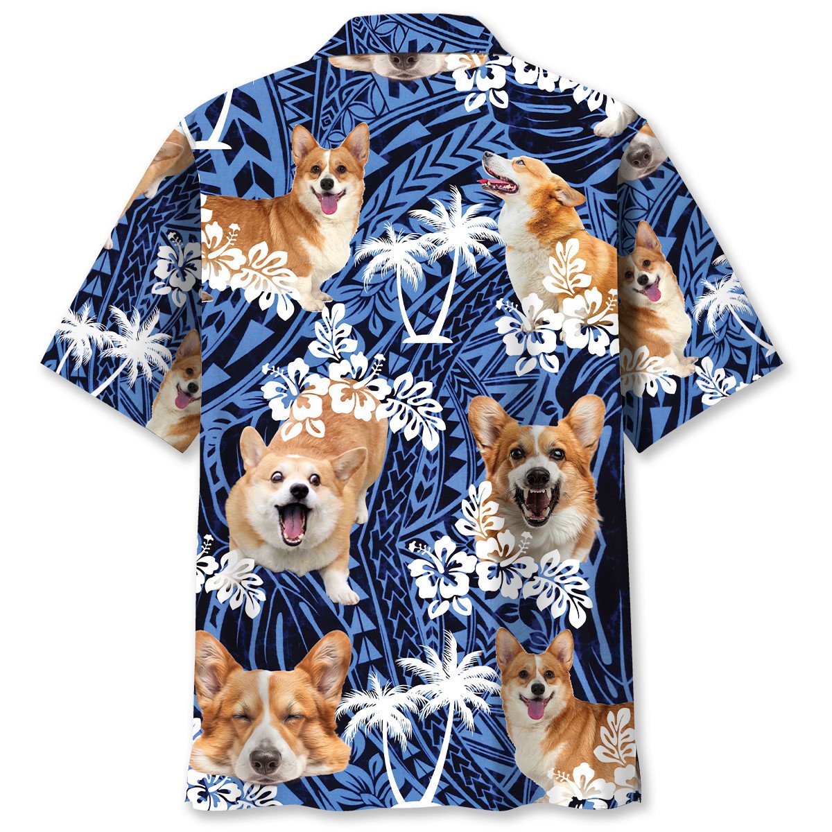 Funny Corgi Dog Face Hawaiian Shirt