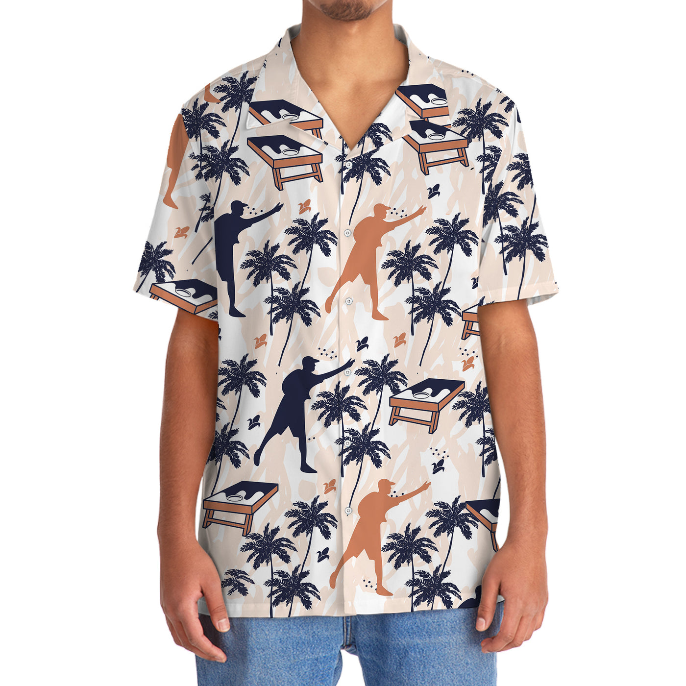 Funny Cornhole Corn Tropical Hawaiian Shirt