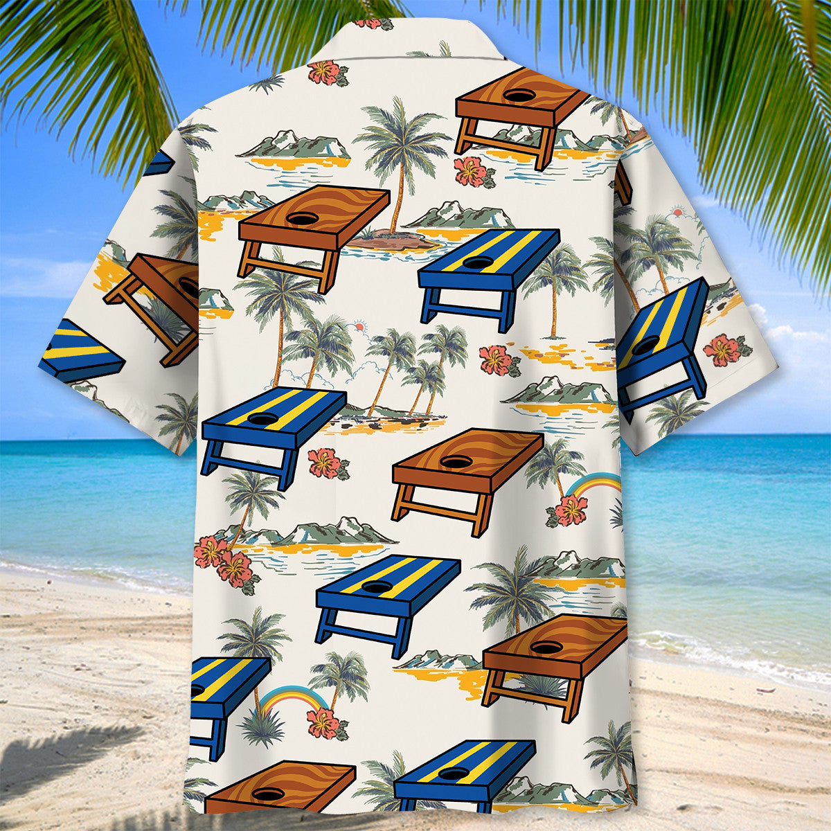 Cornhole Tropical Palm Tree Hawaiian Shirt