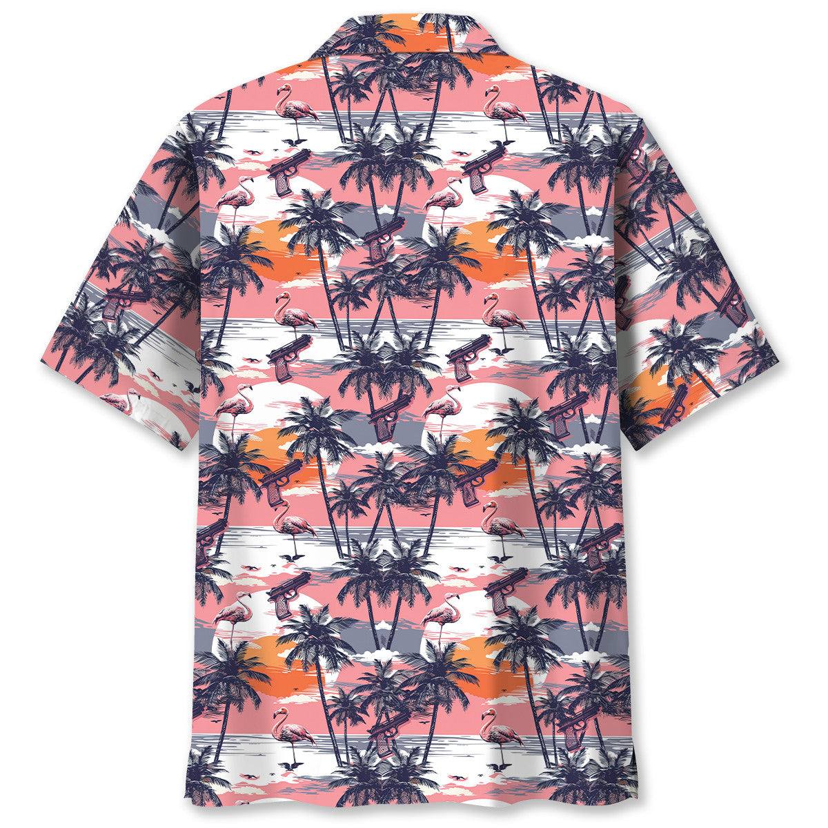 Flamingo Retro Sunset Hawaiian Shirt