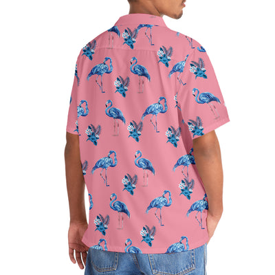 Flamingo Blue Pink Hawaiian Shirt