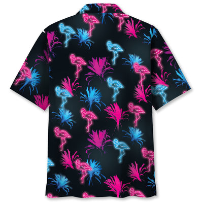 Flamingo Retro Neon Hawaiian Shirt
