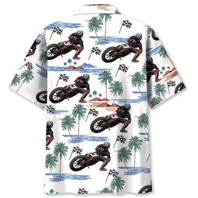 Tropical Flat-Track Bike Racing Hawaiian Shirt