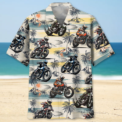 Aloha Flat-Track Bike Racing Hawaiian Shirt