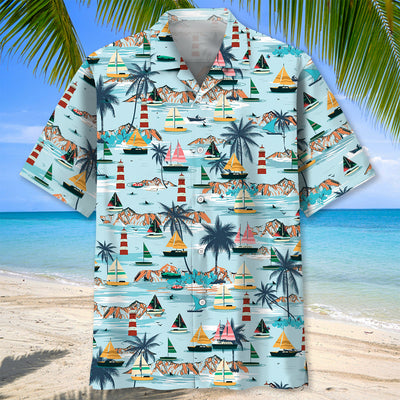 Sailboat Tropical Hawaiian Shirt