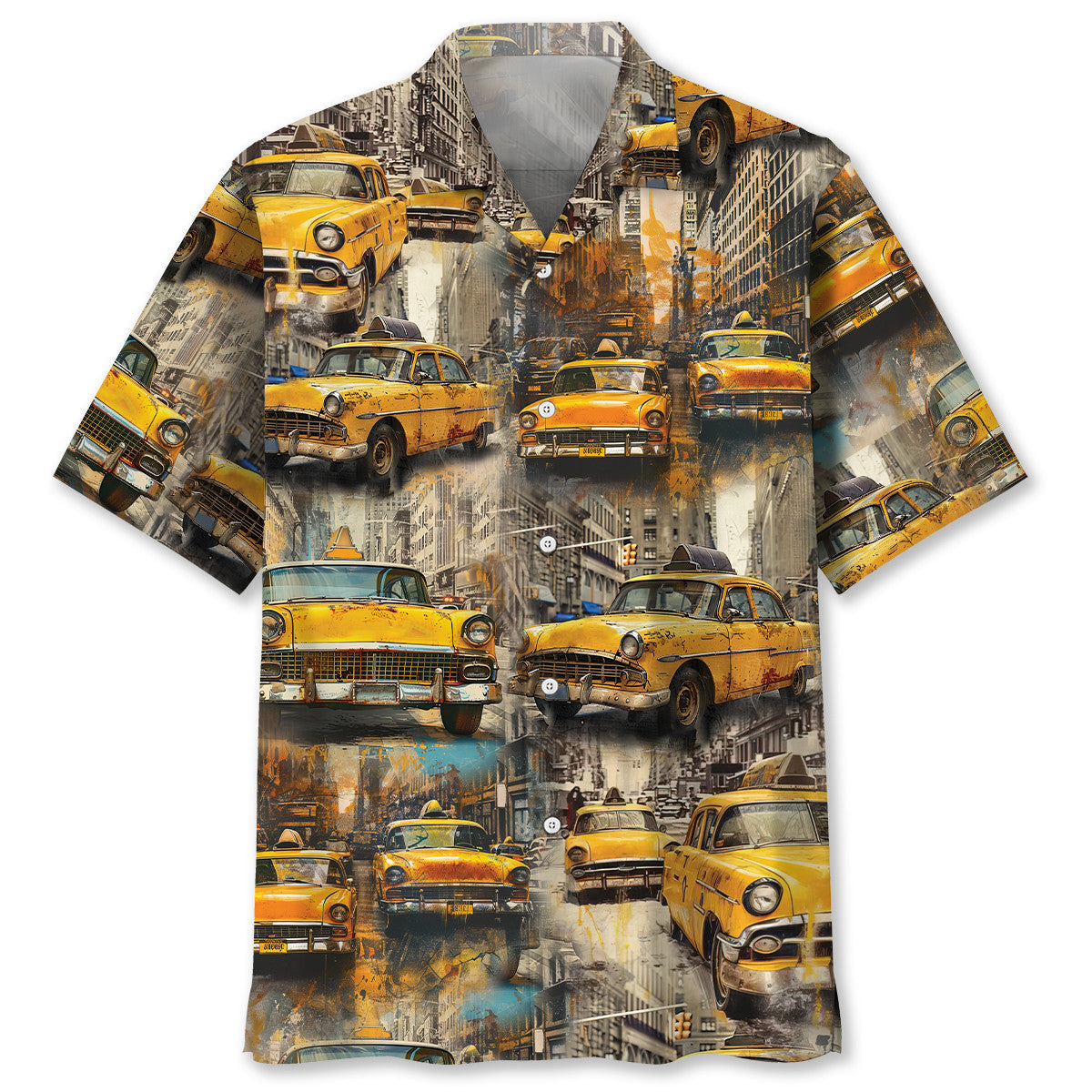 Vintage New York Taxi Car Hawaiian Shirt