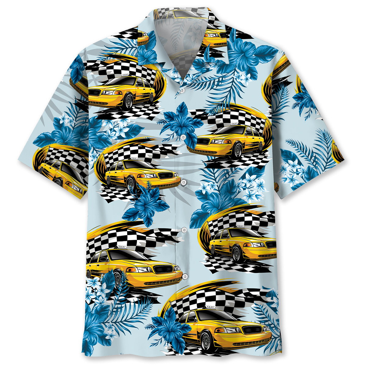 New York Yellow Taxi Car Racing Hawaiian Shirt