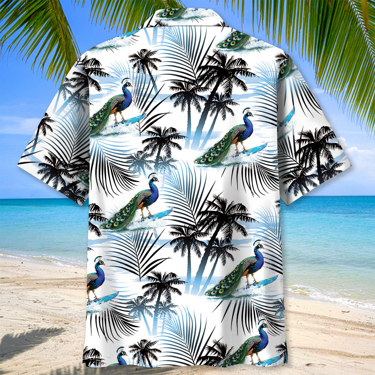 Peacock Surfing Funny Hawaiian Shirt