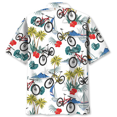 Tropical Mountain Bike Hawaiian Shirt Men