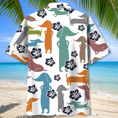 Funny Hibicus Dachshund Hawaiian Shirt