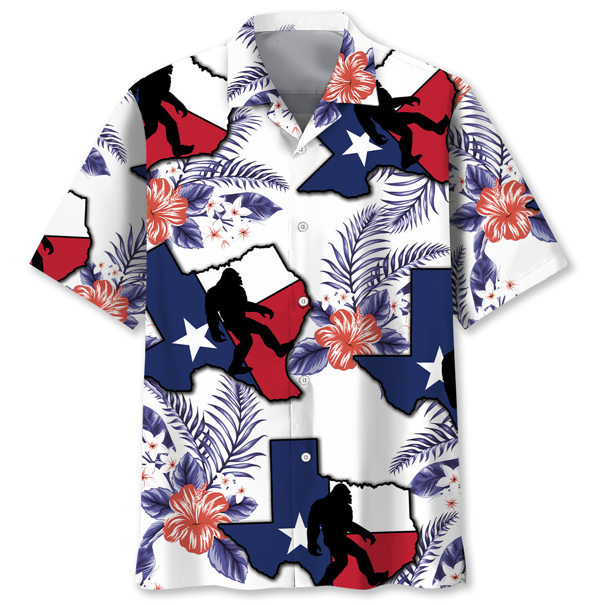 Texas Bigfoot Hawaiian Shirt