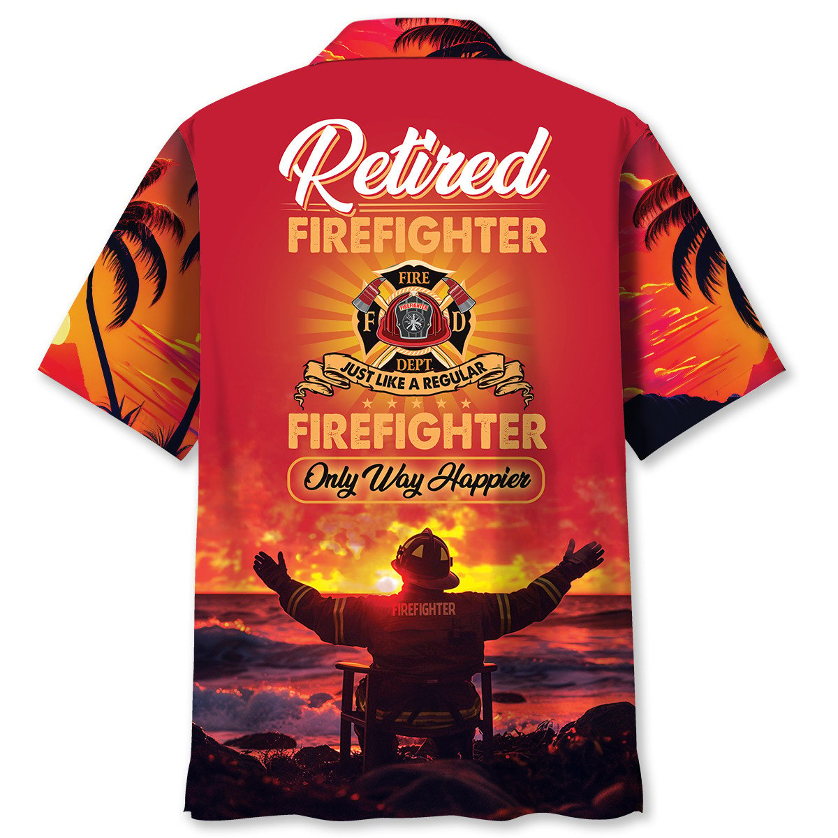 Firefighter Retirement Pocket Hawaiian Shirt